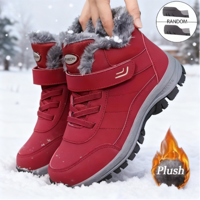 Leather Work Women Shoes - Botas de invierno para mujer, botines