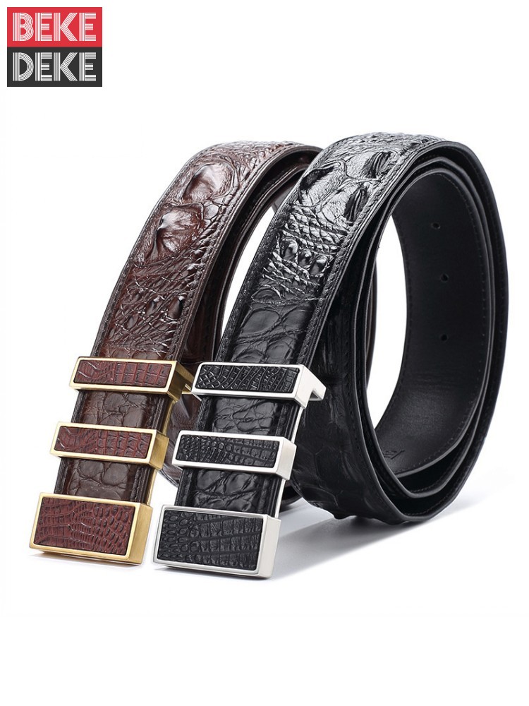 Leather Works Belt - Cinturón de piel auténtica de cocodrilo