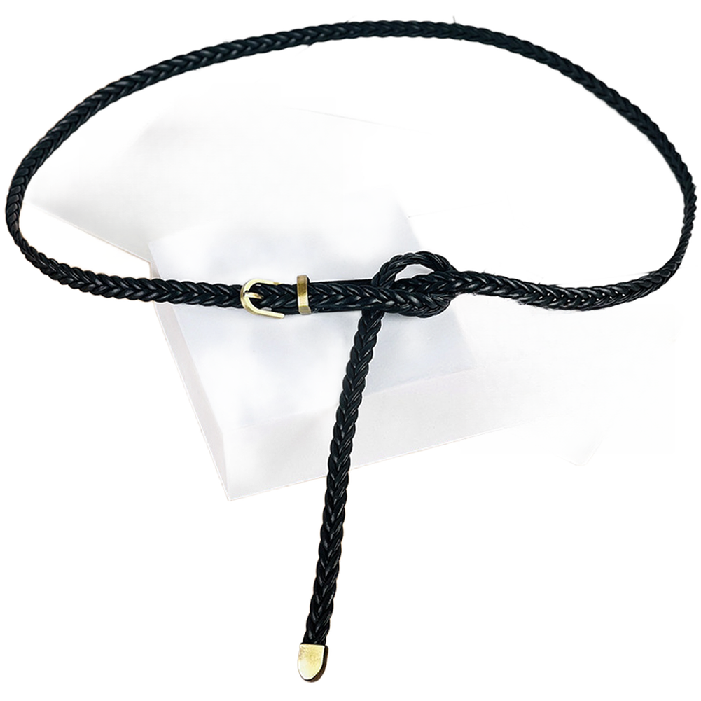 Leather Works Belt - Para uso diario informal, cinturón trenzado