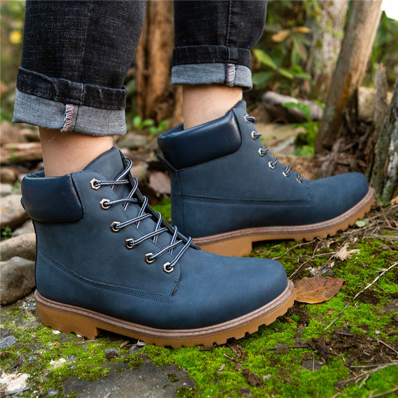 Leather Work Women Shoes - Botas de plataforma para mujer, botines
