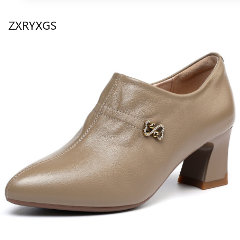 ZXRYXGS Cuero de vaca de prime - Leather Work Women Shoes reseña y precio