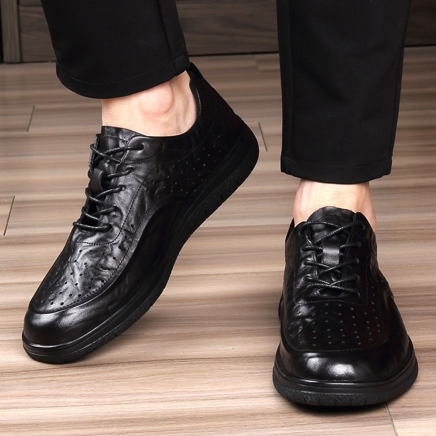 Zapatos informales de cuero ge - Leather Work Outfit reseña y precio