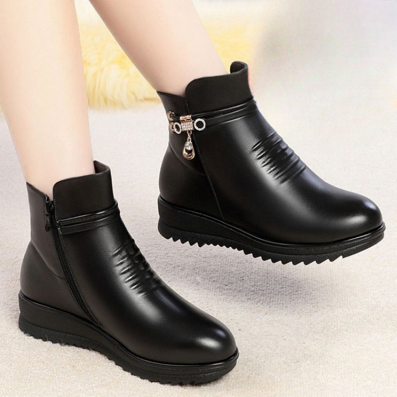 2025 Botas cálidas de invierno - Leather Work Women Shoes reseña y precio