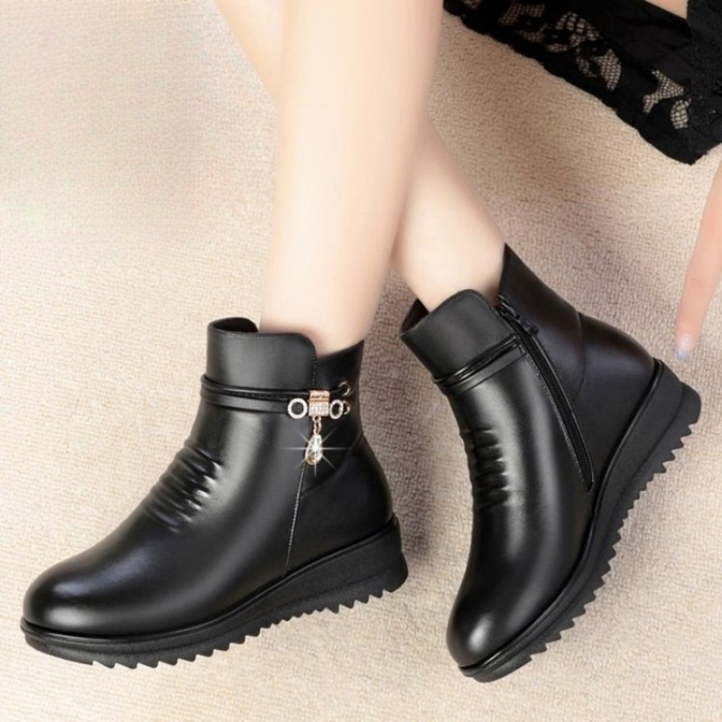 2025 Botas cálidas de invierno - Leather Work Women Shoes reseña y precio