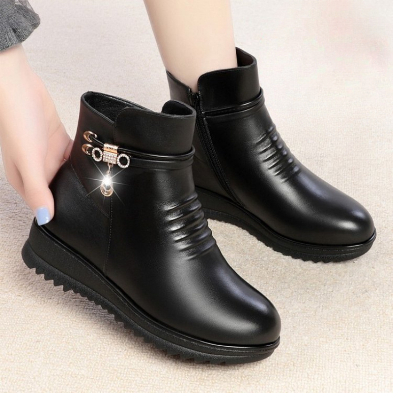 2025 Botas cálidas de invierno - Leather Work Women Shoes reseña y precio