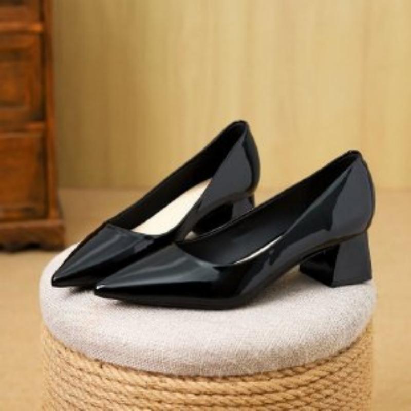 Zapatos de Tacón Bajo con Punt - Leather Work Women Shoes reseña y precio