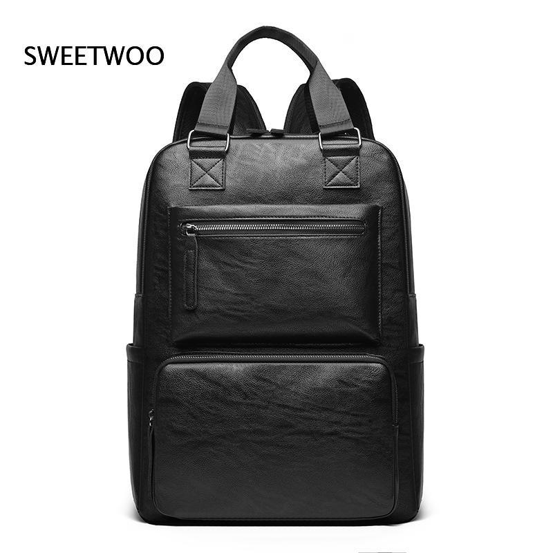 Mochila para portátil de hombr - Leather Work Rucksack Mens reseña y precio