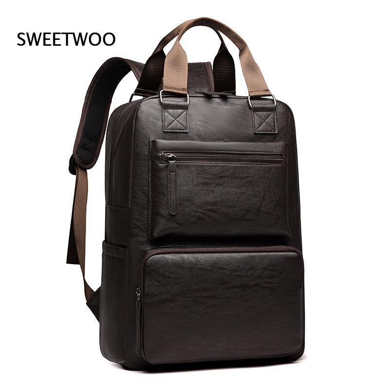 Mochila para portátil de hombr - Leather Work Rucksack Mens reseña y precio