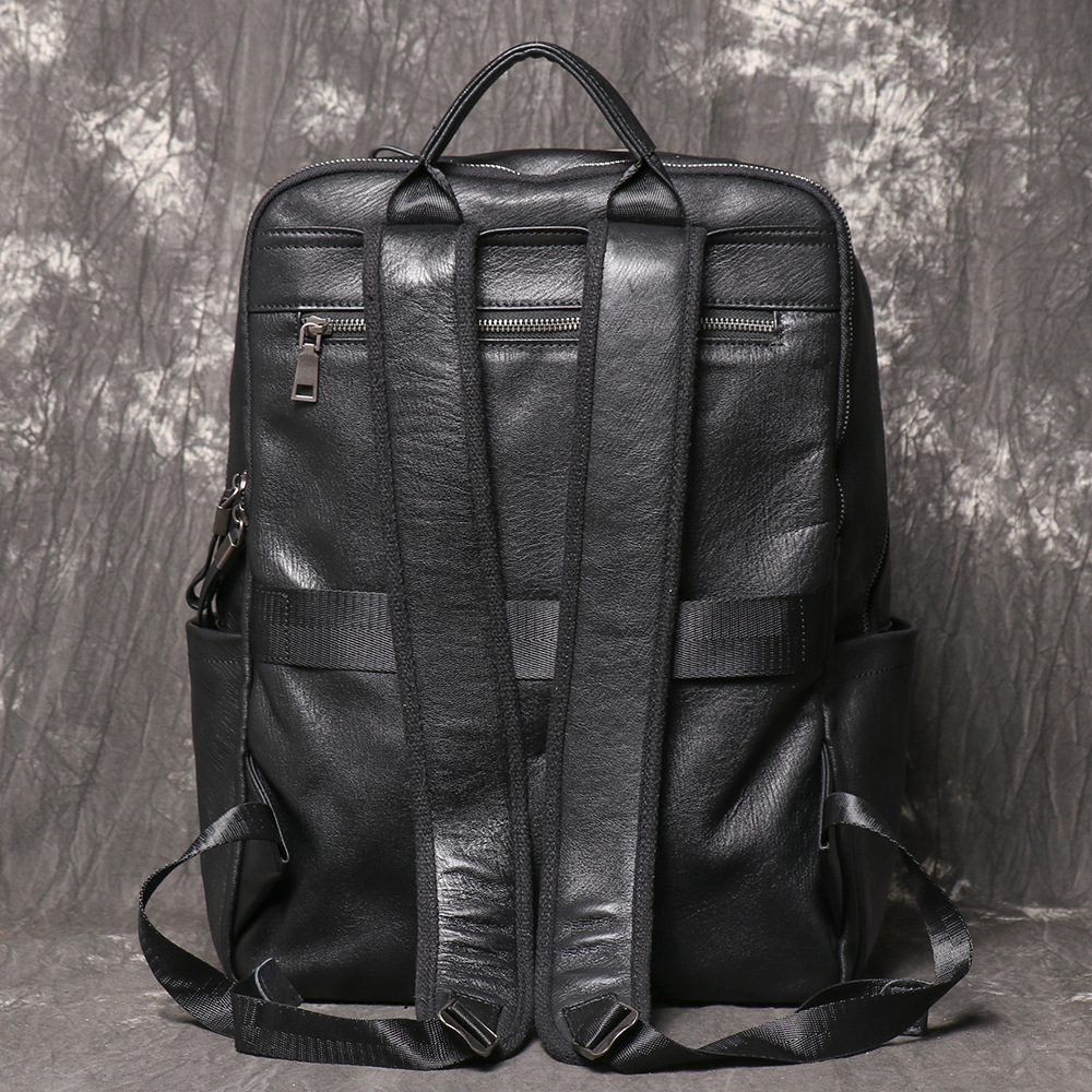 Mochila de cuero genuino negro - Leather Work Rucksack Mens reseña y precio