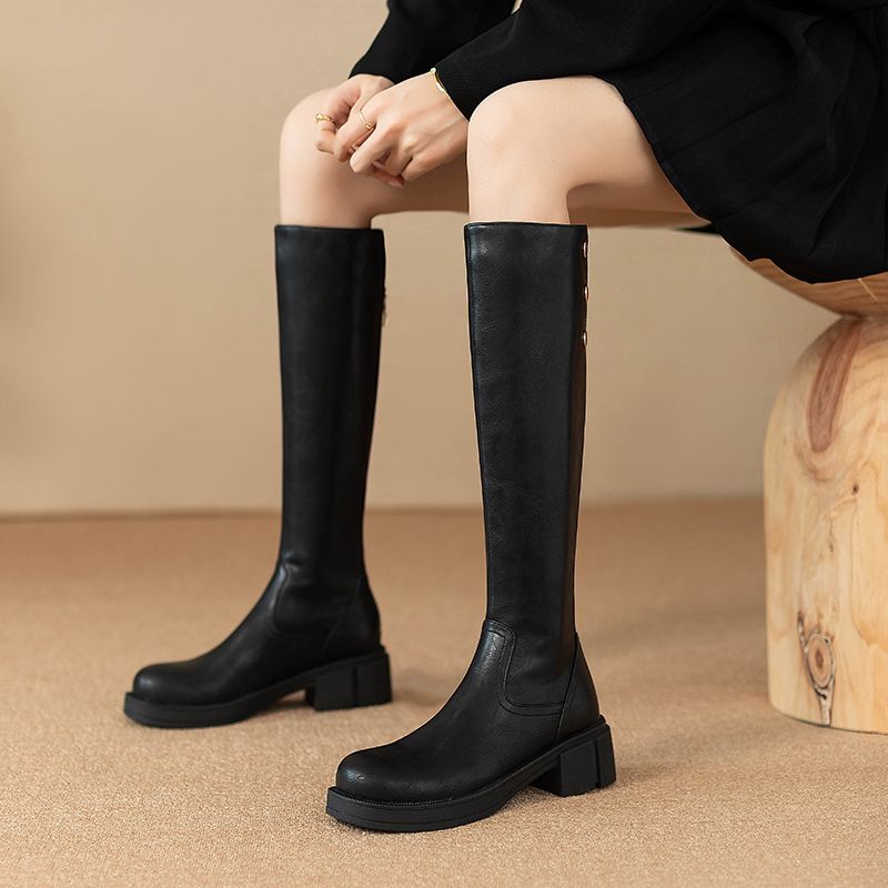 Otoño Invierno tacón medio señ - Leather Work Women Shoes reseña y precio